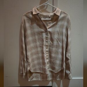 Uniqlo Button Down Plaid Top